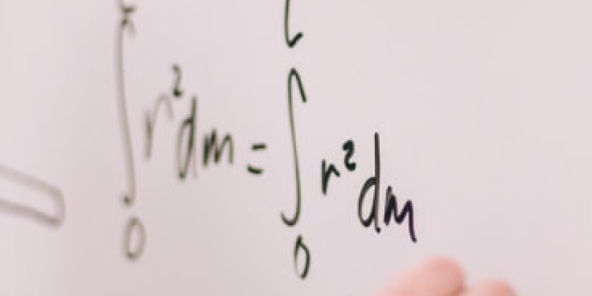 Mathematics equations on a classroom whiteboard